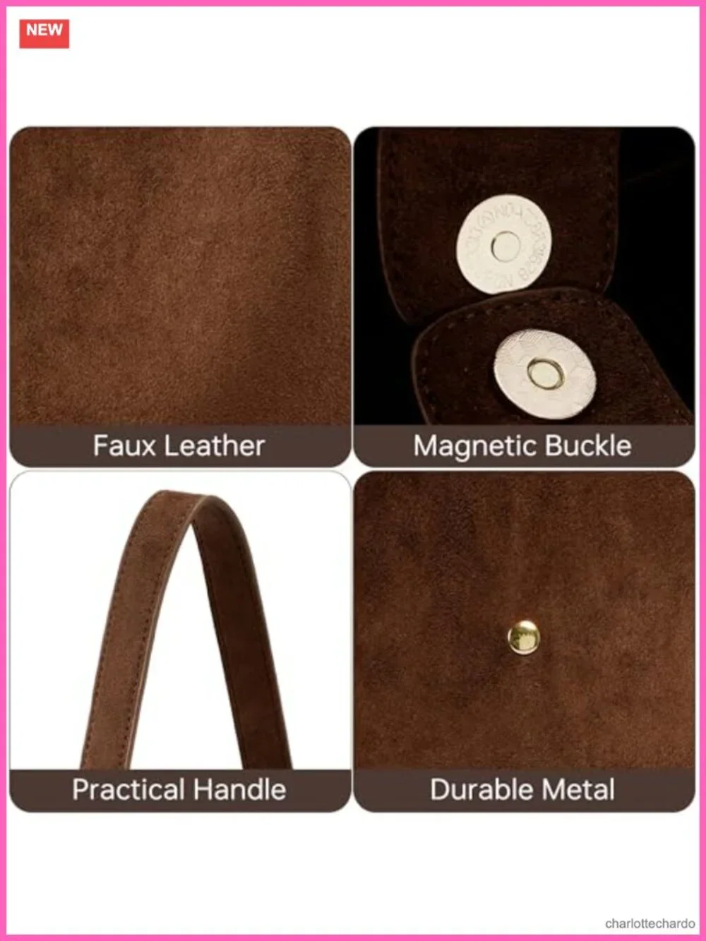 Soft Suede Slouchy Hobo Shoulder Bag Lightweight Tote with Spacious Interior
